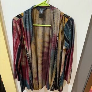 Ali Miles Vibrant Striped Open Cardigan